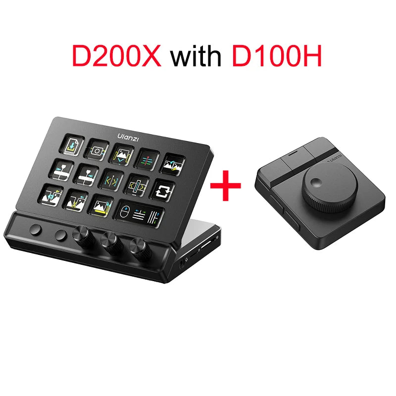 Ulanzi D200X All-in-One Creative Deck Studio Controller for Video/Photo Editing 8-in-1 Docking Station with Audio Jack 4K HDMI