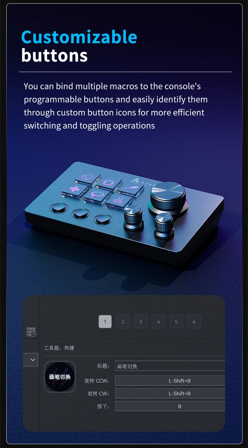 Ajazz  AKP03E Programmable Macro Keyboard 12 Keys Mechanical Gaming Keyboard Custom Button Mini Keyboard For Multiple Scenario