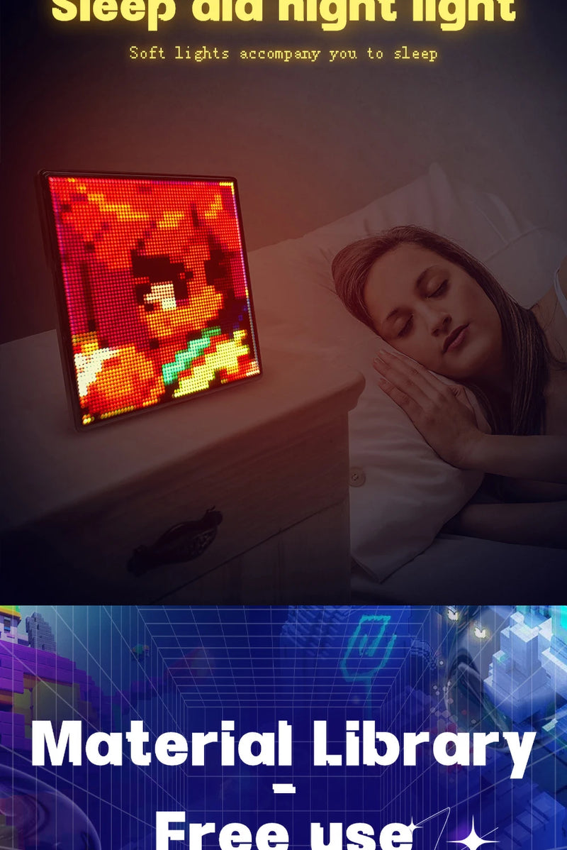 64X64 Smart LED Pixel Display RGB DIY Programmable Pixel APP Control Art Display Creative Animations For Gaming Room Decor