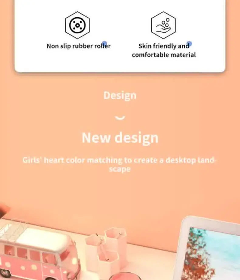 Carpbaba G3 Wired Game Mouse Mute Pink Mechanical E-sports Girl Lovely Art Portable Office Household For MacBook Laptop PC Gamer