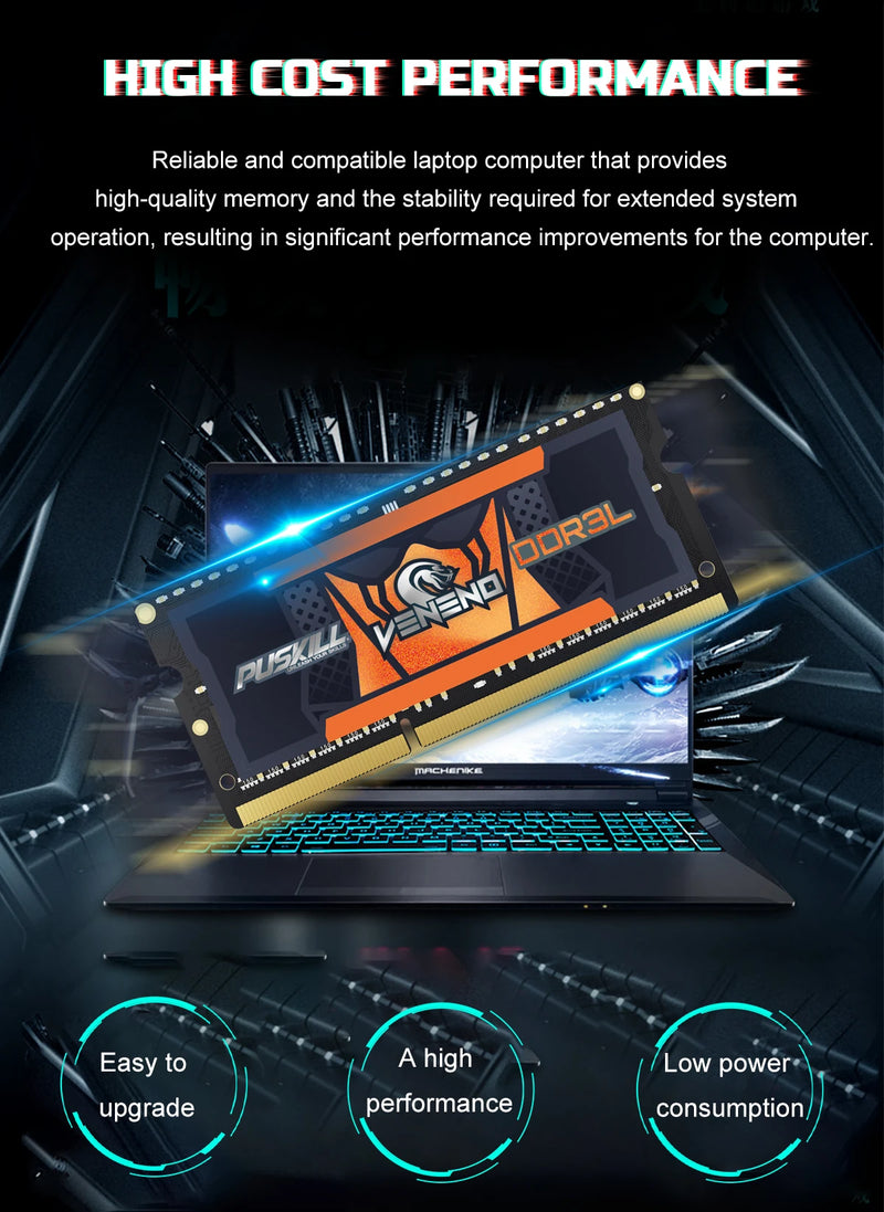PUSKILL DDR3L Notebook Memoria RAM 8GB 4GB 1600MHZ 1333MHZ Laptop Memory