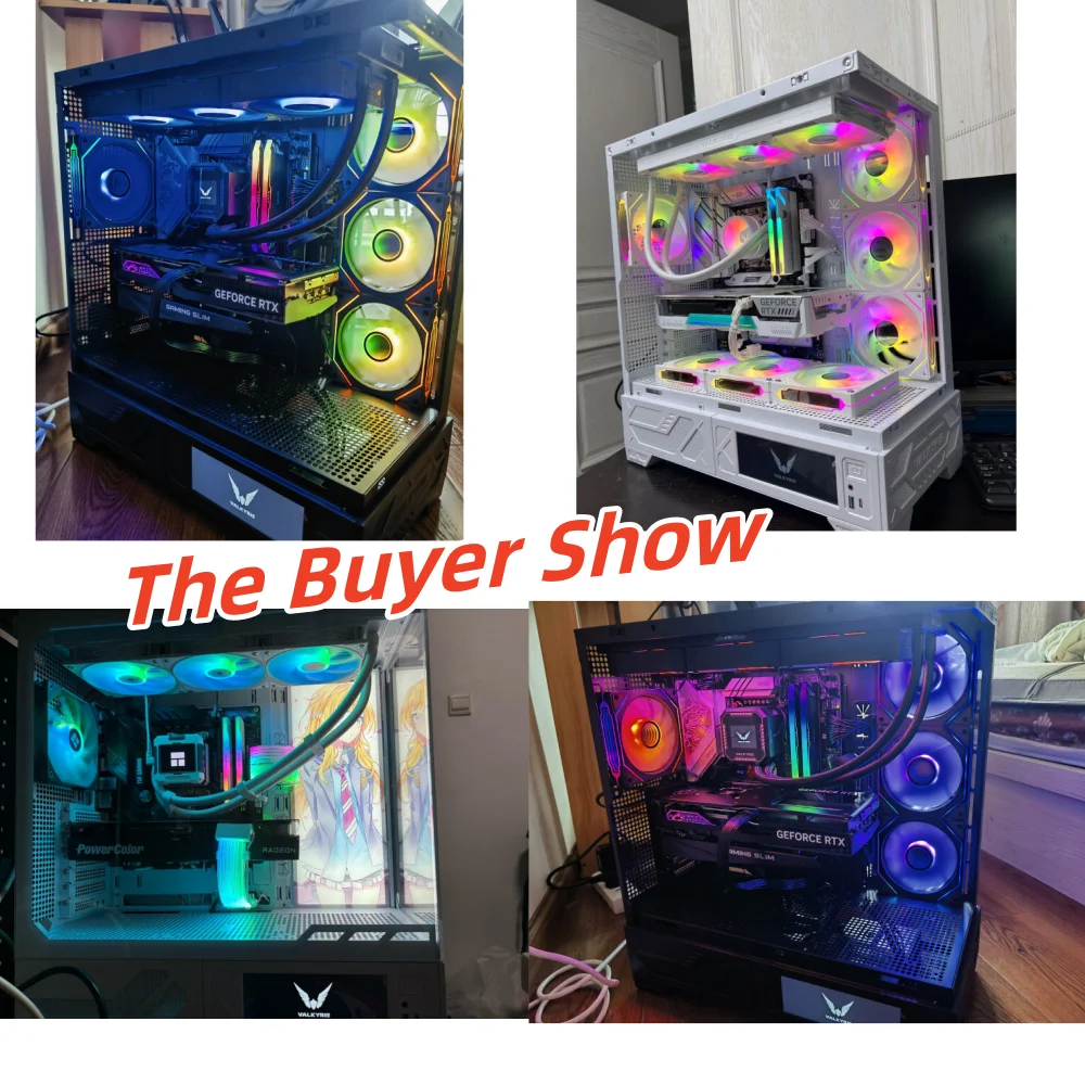 VALKYRIE PC Case VK03 ATX Gaming Desktop 6.2 in Touchscreen Removable 270° Sea View Room Supports 360 Water Cooled Computer Case
