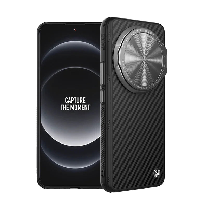 Nillkin For Xiaomi 14 15 Ultra Case CarboProp Aramid Fiber Magnetic Kevlar Aluminium Alloy Camera Lens Stand Cover