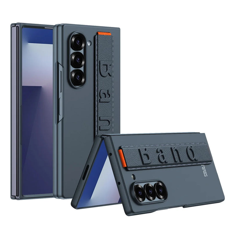 Ultra-thin hard micro-matte feel with wrist strap for phone case for Samsung Galaxy Z Fold 7 fold7 Camera Protect Cover