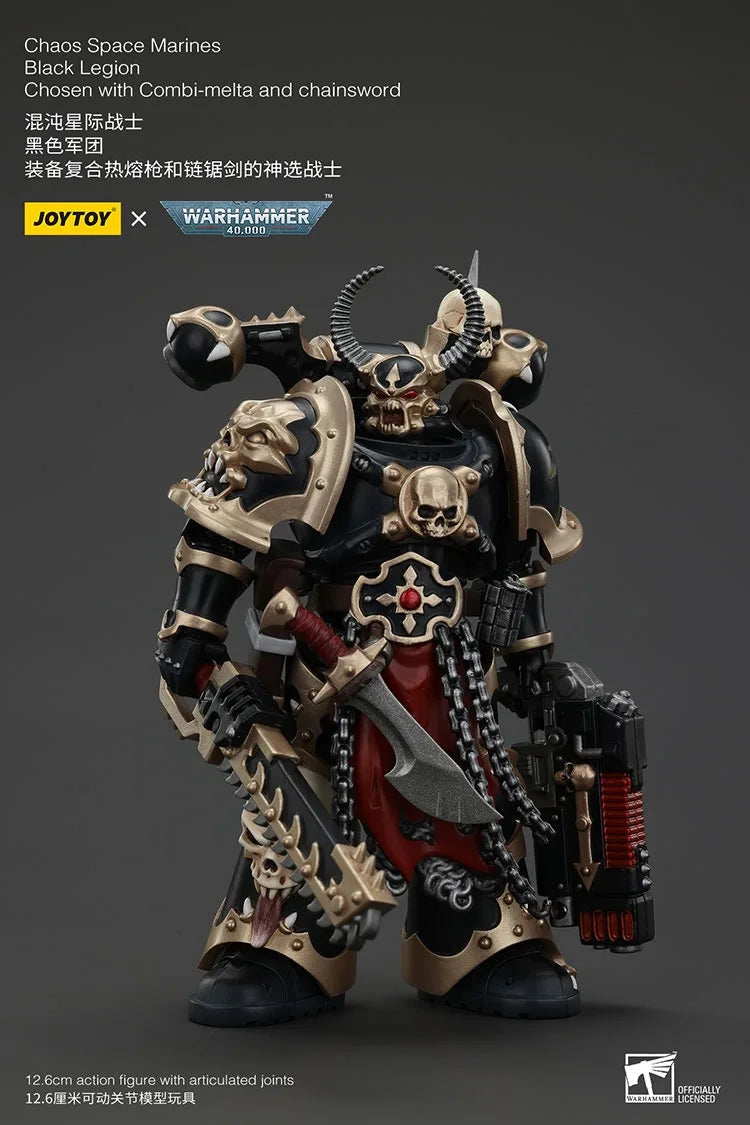 JOYTOY Warhammer 40K Chaos Space Marines Black Legion Chosen Action Figures Doll Collection Decoration Gift Original Model