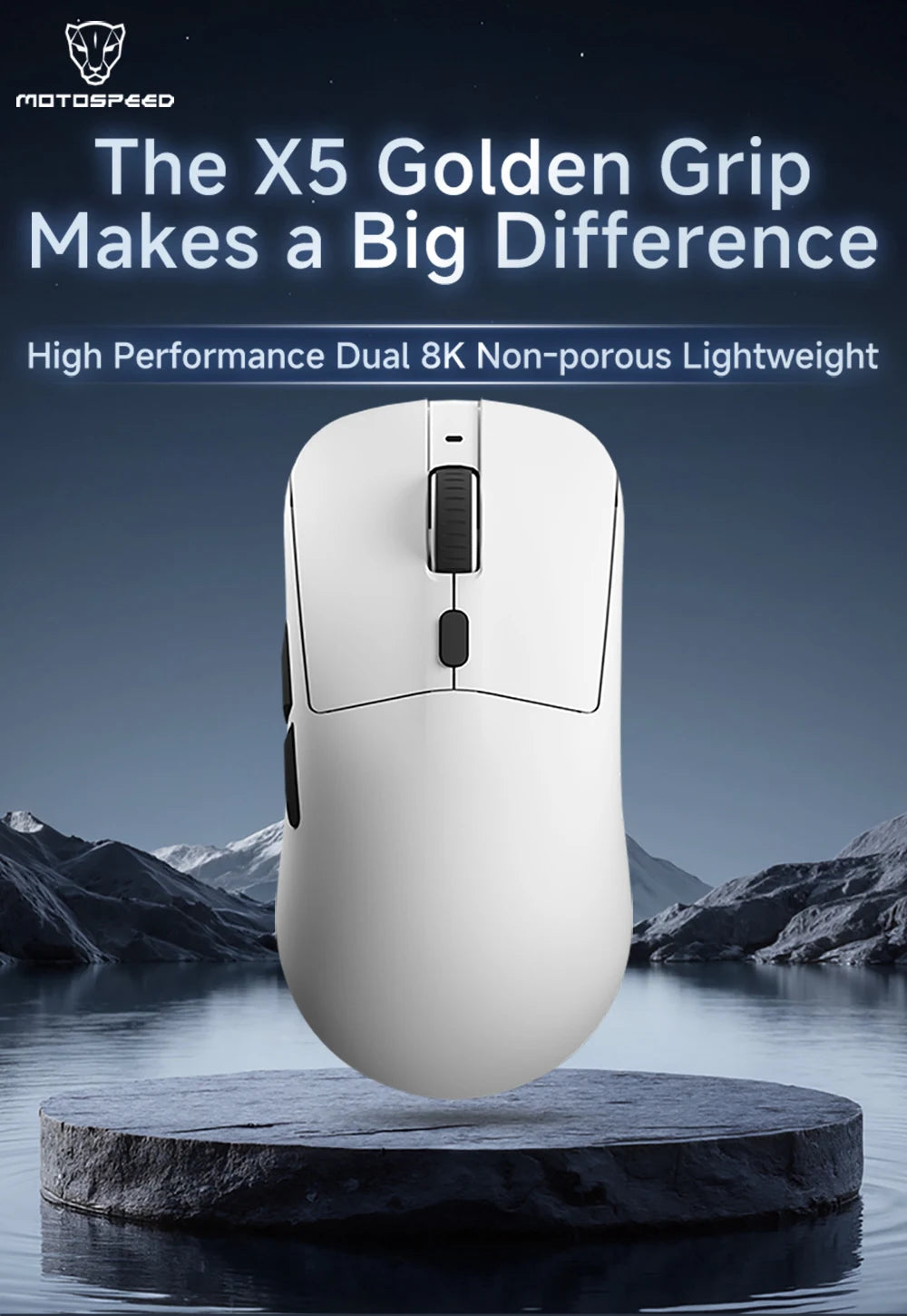 Darmoshark X5 Gaming Mouse 7Key PAW3395 Double 8K Wired Wireless 26000 DPI RGB Magnetic Charging Base Motospeed Macro Game Mouse