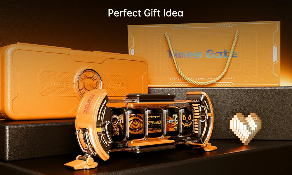 Divoom Times Gate Gaming Room Setup Digital Clock with Smart APP Control, WiFi Connect, RGB LED Display, Office Decor Cyberpunk