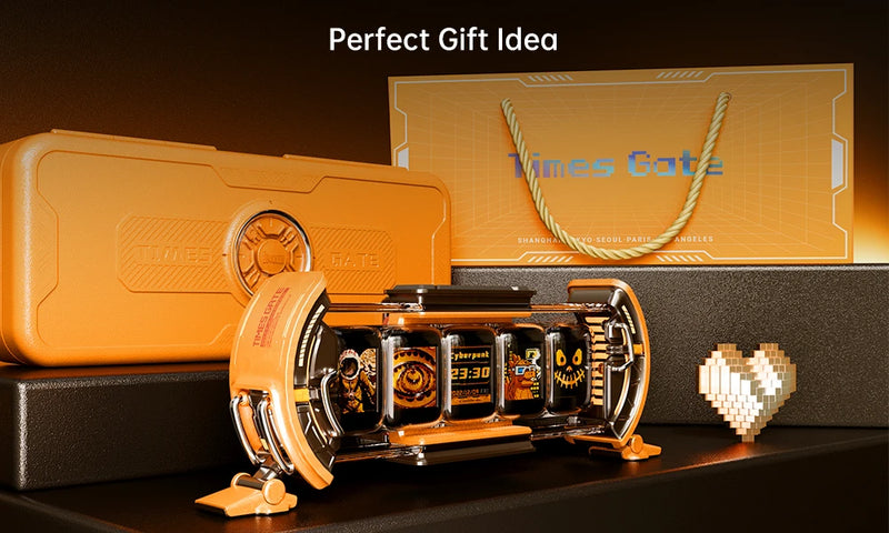 Divoom Times Gate Gaming Room Setup Digital Clock with Smart APP Control, WiFi Connect, RGB LED Display, Office Decor Cyberpunk