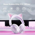 Razer Kraken Kitty V3 X Wired Headphones With Mic Head Mounted Esports Gaming Earphone Triforce Lightweight Headsets PC Laptop