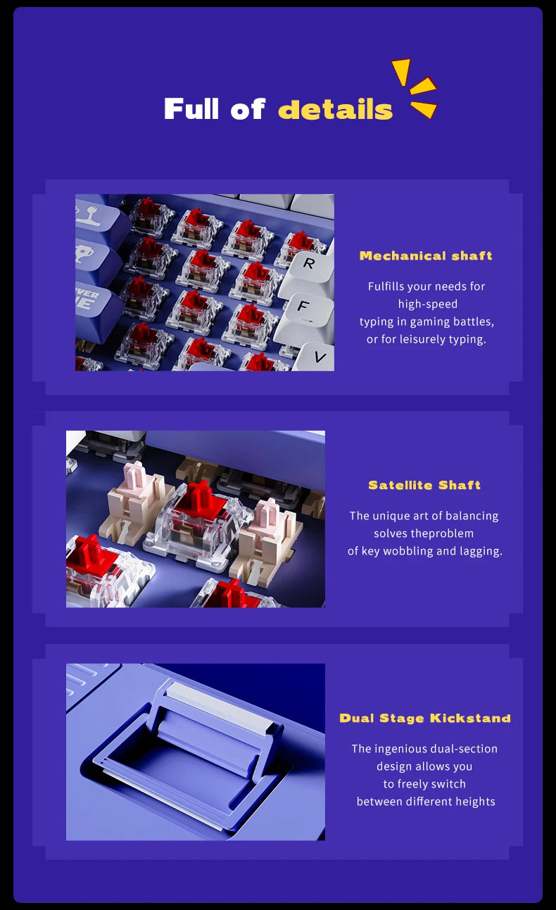 Ajazz AK870MC Wired Mechanical Gaming Keyboard 75% Layout Hot Swap Keyboards 87 Keys Red Brown Switch for Laptop Desktop PC