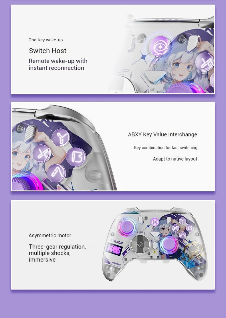 AOLION K20 Wireless Gaming Controllers TMR Joystick Replaceable Magnetic Shell Gamepads Custom For PC NS2 Steam Gamer Gfits