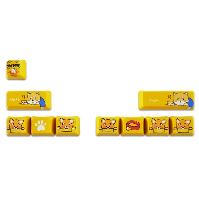 10 Pcs CMYK Dye Sub PBT Keycaps WIN Color Thermal Sublimation R1 SHIFT Large Key Position Supplement Keycaps Vary Themes