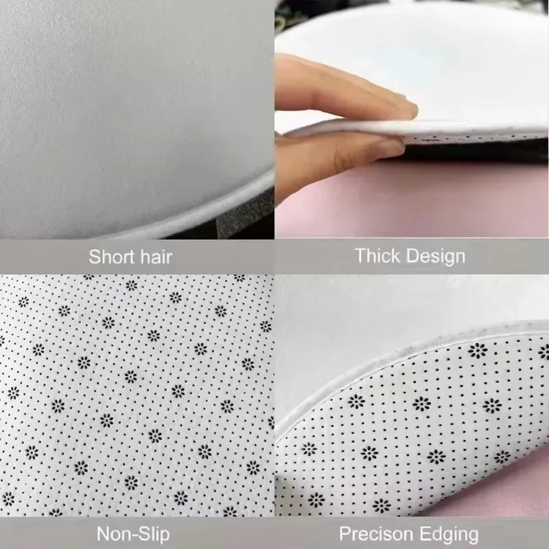 Large Round Mat Green Swirl Floor Soft Perfect Carpet for Bathroom Bedroom Kitchen Living Room Ideal and Home Decorations Rug