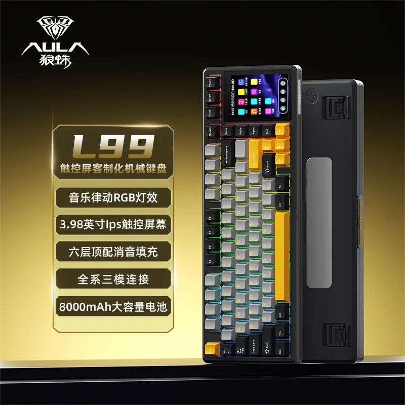 AULA L99 Gasket Wireless Mechanical Keyboard | 3.98" IPS Display, 8000Hz & Hot-Swap | 75% RGB Gaming Keyboard