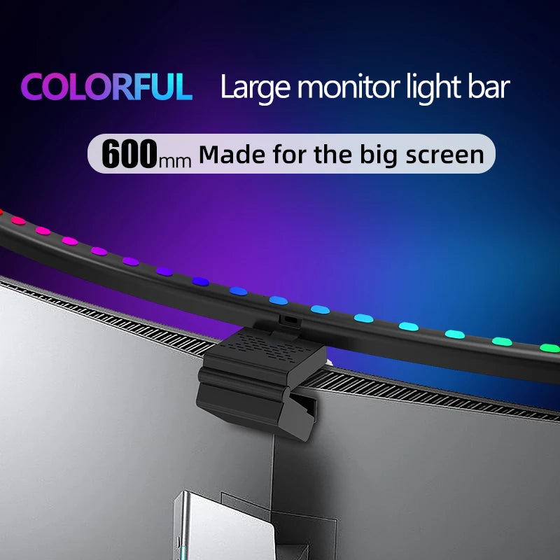 33-60cm Monitor Light Bar PC RGB Background Lighting Eye Protection Dimming Reading/Gaming/Work Lamp Timed Night Light