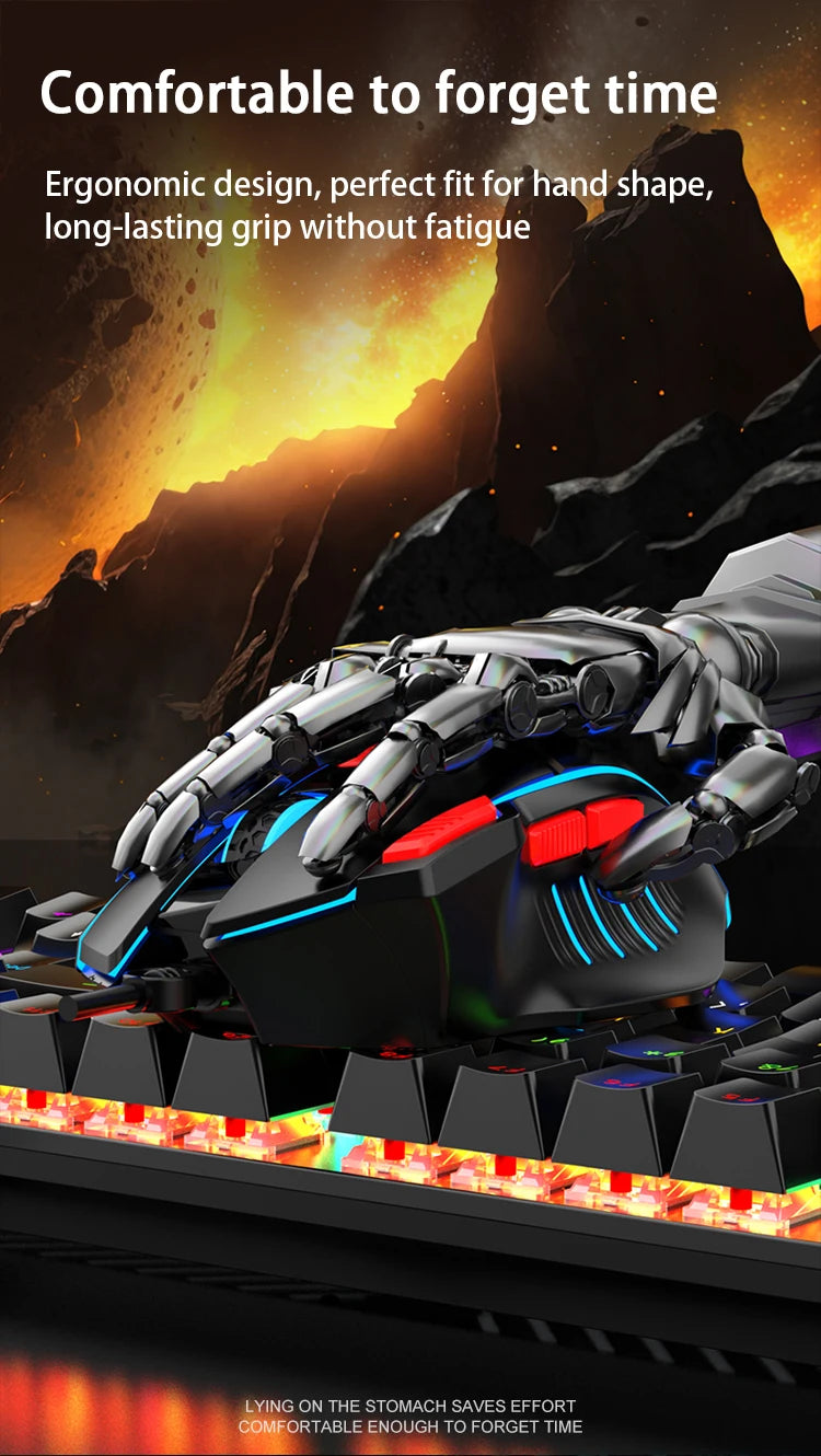 K-Snake Q6 Wired USB Gaming Mouse Desktop PC/Notebook Home Office Glow 8 Button Mouse 7200DPI Macro Programming