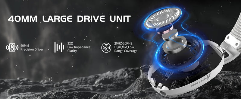 ATTACK SHARK L80PRO Wireless Gaming Headset Lightseed Tech- Built-in&Detachable Dual Microphone-Lightweight Headphone-Tri-Mode