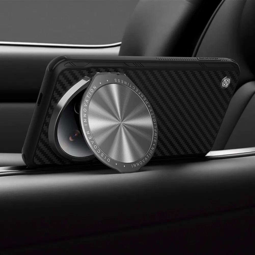 Nillkin For Xiaomi 14 15 Ultra Case CarboProp Aramid Fiber Magnetic Kevlar Aluminium Alloy Camera Lens Stand Cover