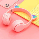 Wireless Headphones Cat Ear Bluetooth-Compatible Helmets Glow Light Over-Ear Headsets Cute Sports Headphones for Kids and Adult