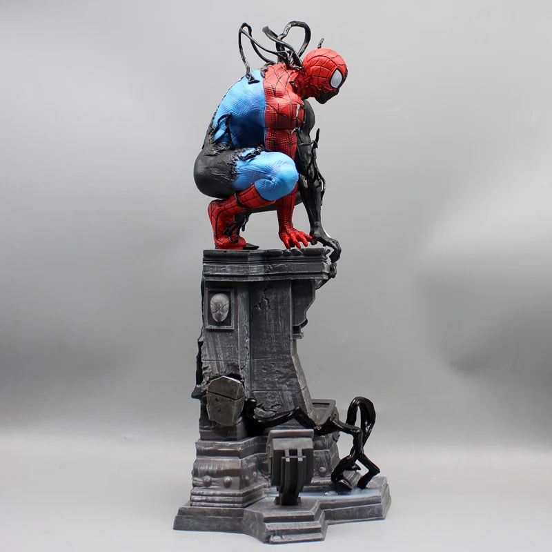 40cm Venom Spider Man Anime Figures Luminous Spiderman Figurine Collection Statue Desk Decoration Marvel Birthday Gift For Kids