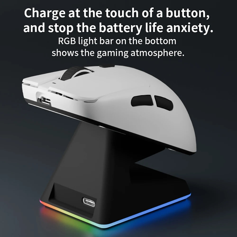 Darmoshark X5 Gaming Mouse 7Key PAW3395 Double 8K Wired Wireless 26000 DPI RGB Magnetic Charging Base Motospeed Macro Game Mouse