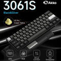 Akko 3061S Black&Silver Wired Mechanical Gaming Keyboard RGB Backlit Russian ASA Profile PBT Double Shot Keycaps