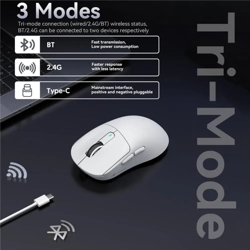 Attack Shark X3 PixArt PAW3395 Bluetooth Mouse 2.4G Tri-Mode Connection, 26000dpi, 650IPS,Lightweight Macro Gaming Mouse