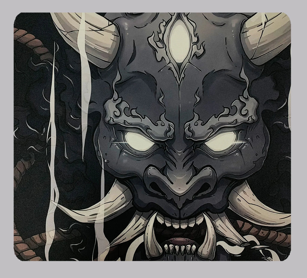 Japanese Anime Black Oni Mouse Pad Gamer Desk Mat 900x400 Non-Slip Rubber Large Playmat for Office Gaming Accessories for Gamer