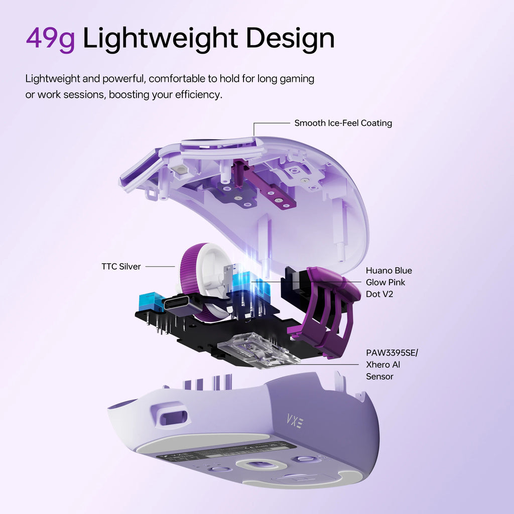 ATK VXE Dragonfly V3 PRO Bluetooth Gaming Mouse PAW3395SE 2.4G Wireless E-sports Mice Rechargeable Lightweight Ergonomic