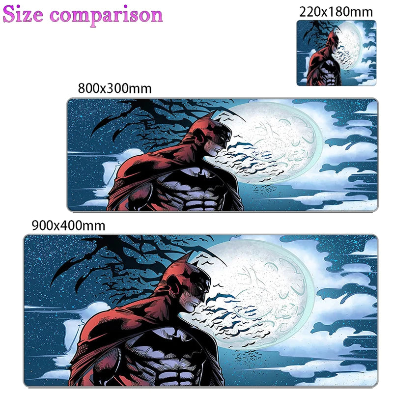 Super Hero Batmans Anime Mouse Pad Office PC Speed Gamer Keyboard Mousepad Laptop Gaming Accessories XXL Desk Mat 900x400 Carpet
