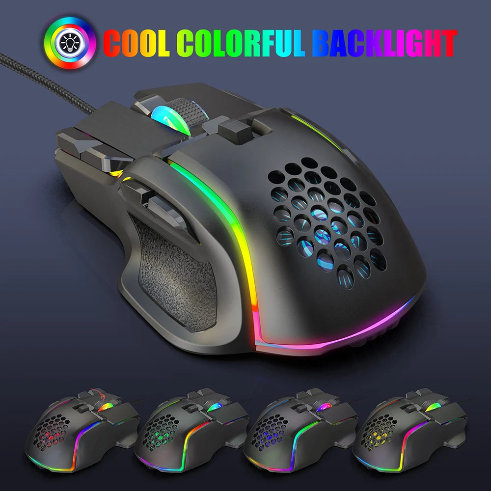 New USB Gaming Mouse Computer Mouse RGB Backlight Mause Gamer 10 Buttons Programming 7200dpi Ergonomic Gaming Mouse For Computer