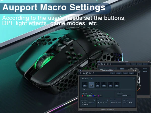 SM600 3-Mode Connection Wireless Gaming Mouse Ergonomic Design Rechargeable Mice Macro Software Zero Latency