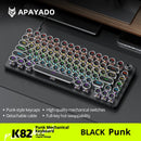 APAYADO K82 Wired Steampunk Mechanical Keyboard 75% Compact 82-Key Hot-Swappable RGB Retro Gaming Keyboard Multifunctional Knob