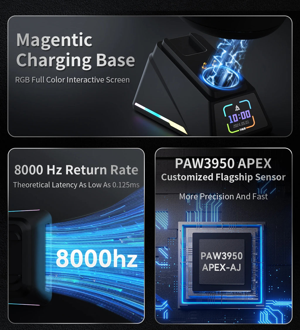 AJAZZ AJ159 AJ159P APEX 2.4G USB Wireless Mouse Bluetooth 2.4G Gaming Mouse 26000 DPI Mice for Gamer Mouse PC Laptop