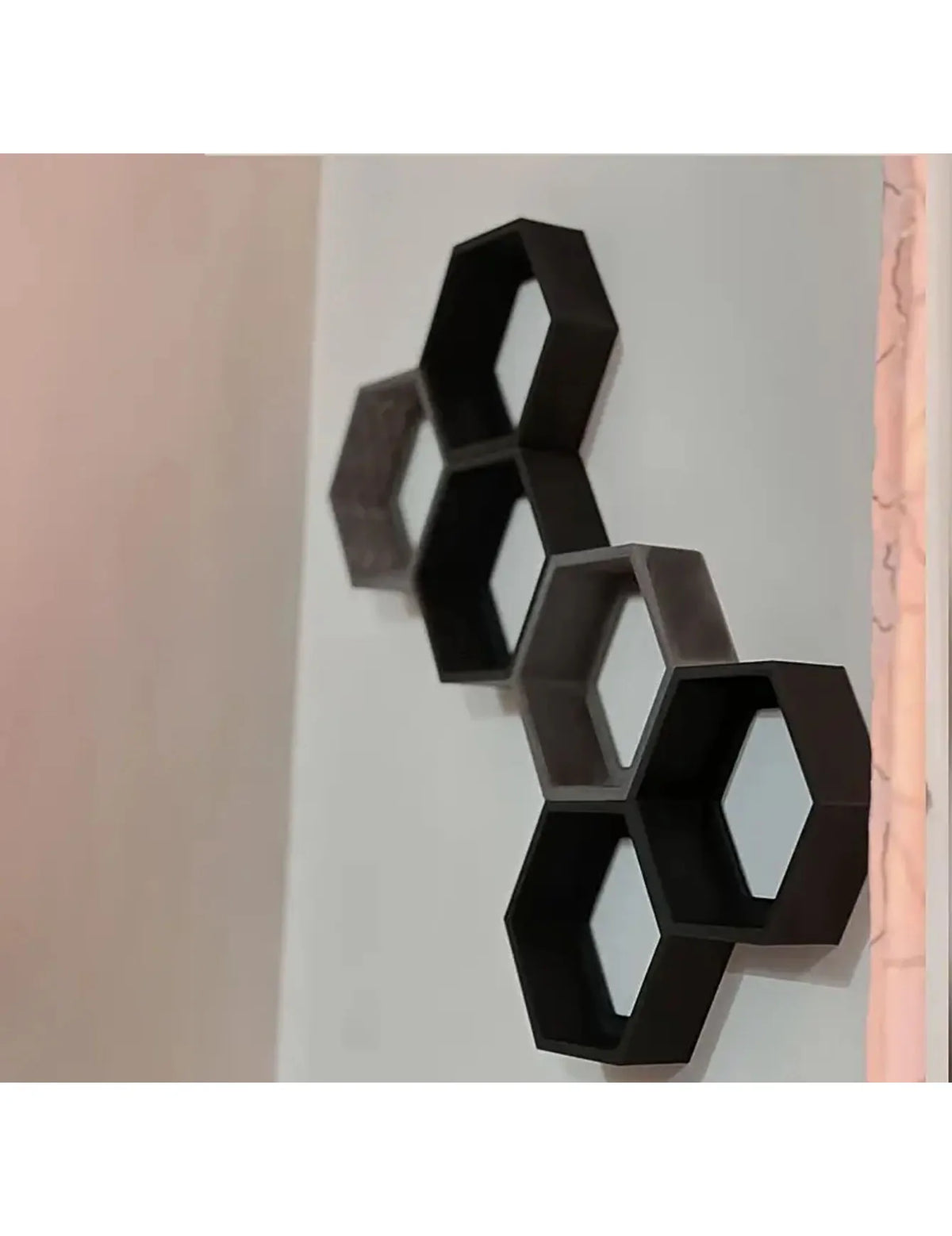 3PCS Hexagonal Suspended Storage Rack Nordic Wall Hanging Rack Living Room Entrance Creative Geometric Storage Decoration Rack