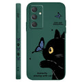 Cat Butterfly Phone Case For Samsung Galaxy A55 A35 A25 A15 A16 A06 A05 A05S A54 A34 A24 A14 A04 A04S A04E 4G 5G Cover