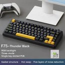 AULA F75 Gaming Mechanical Keyboard RGB Customized 75% Layout Side-engraving Gasket Mounted 80keys PBT Gradient Keycaps keyboard