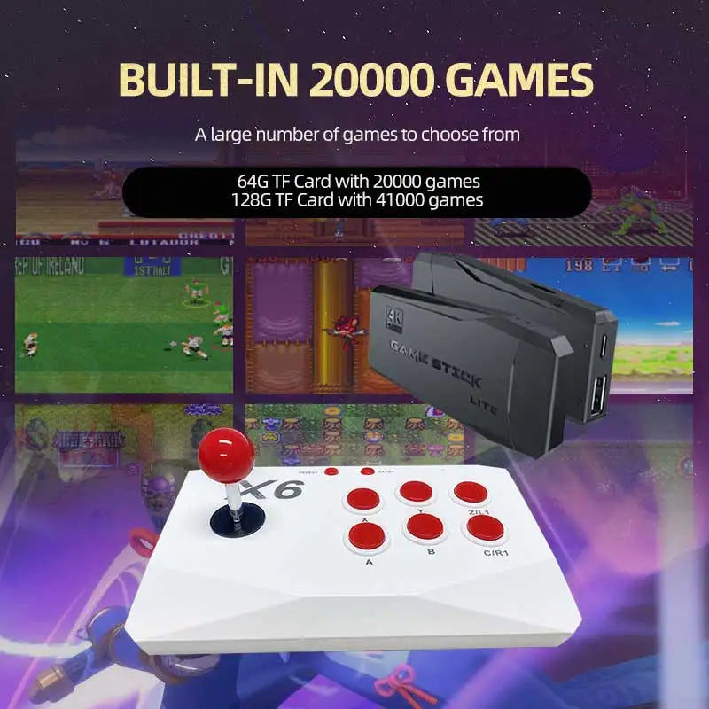 VILCORN M8 Game Stick 4K Arcade Video Game Console for MAME PS1 9 Emulator with Double Arcade Joysitck 41000 Games Retro Machine