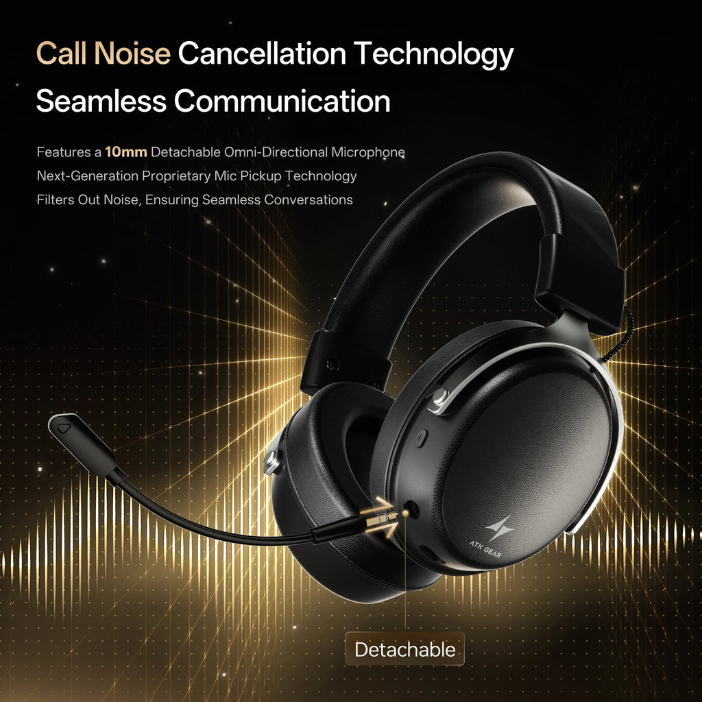 ATK N9 2.4GHz Wireless Gaming Headset with Mic for PS5 PS4 PC Mac Playstation Bluetooth Gaming headphone with Microphone