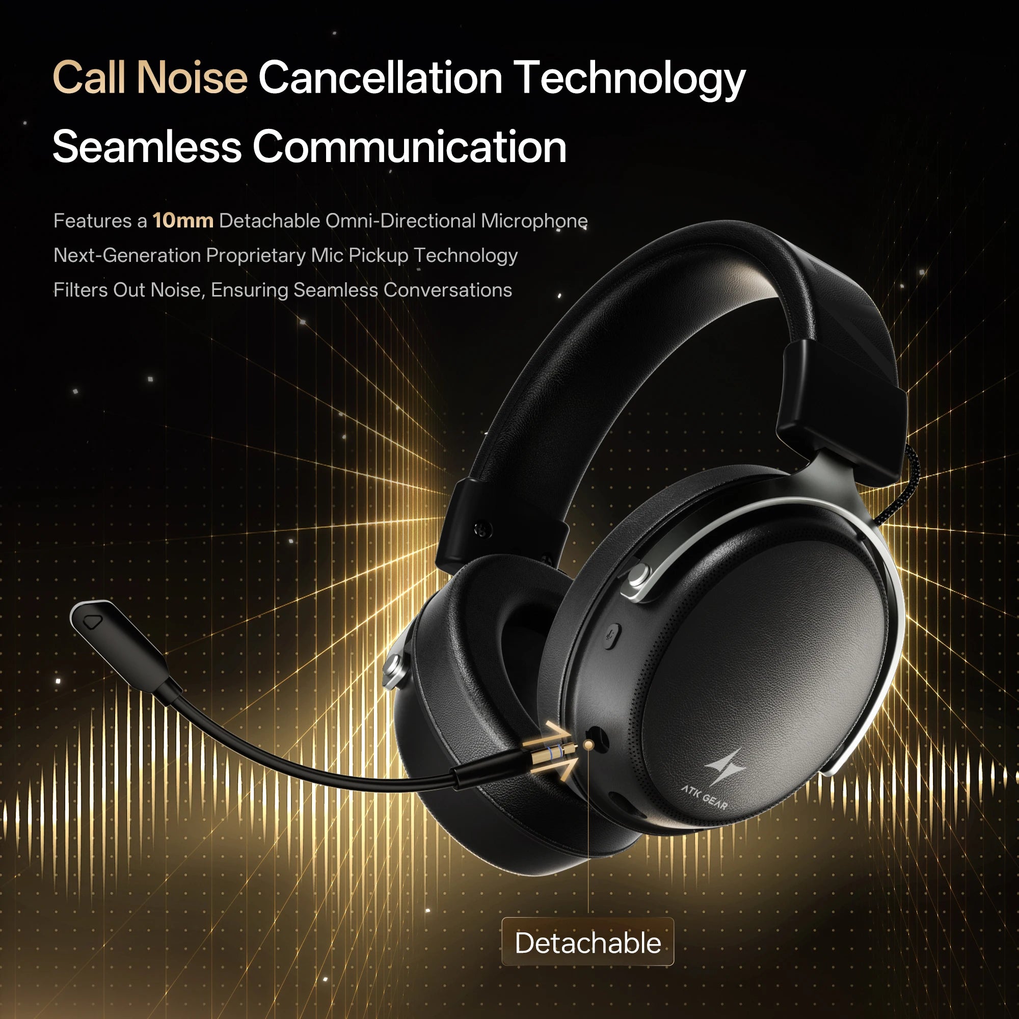 ATK N9 2.4GHz Wireless Gaming Headset with Mic for PS5 PS4 PC Mac Playstation Bluetooth Gaming headphone with Microphone
