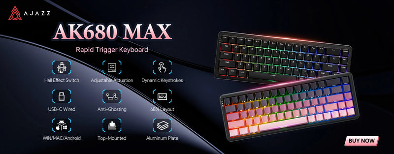 AJAZZ AK820 / AK820Pro Gaming Mechanical Keyboard 75% 82 Keys Wired Single Mode/Bluetooth Wireless Gamer Keyboard for Laptop PC