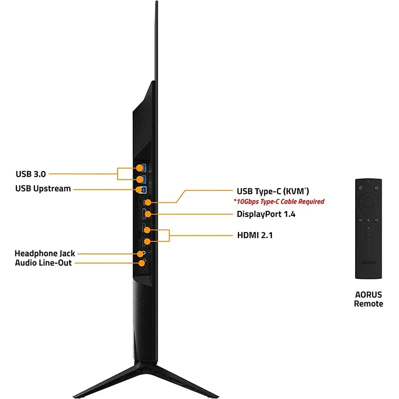 GIGABYTE AORUS FO48U 48" Inch 4K OLED 3840x2160 120Hz 1ms GTG KVM Gaming Monitor with USB Type-C Support AMD FreeSync Premium