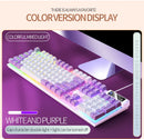 104 Keys Gaming Keyboard Wired Keyboard Color Matching Backlit Mechanical Feel Computer E-sports Peripherals for Desktop Laptop