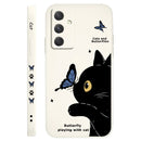 Cat Butterfly Phone Case For Samsung Galaxy A55 A35 A25 A15 A16 A06 A05 A05S A54 A34 A24 A14 A04 A04S A04E 4G 5G Cover