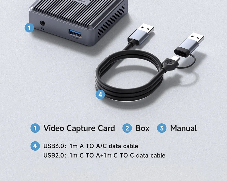 Hagibis 4K HDMI-Compatible Video Capture Card Loop Out for Game Recording Live Streaming 1080P Grabber MS2131 for PS4/5 Switch