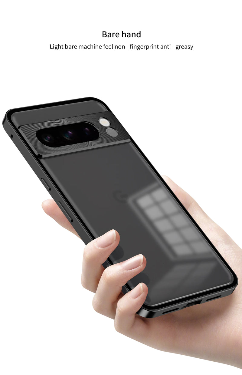 Aluminum Alloy Bumper Frame Magnet Closed Metal Matte Back Cover For Google Pixel 7 Pro 7A 8 Pro 8A Pixel 9 Pro XL Phone Cases