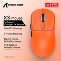 Attack Shark X3 PixArt PAW3395 Bluetooth Mouse 2.4G Tri-Mode Connection, 26000dpi, 650IPS,Lightweight Macro Gaming Mouse