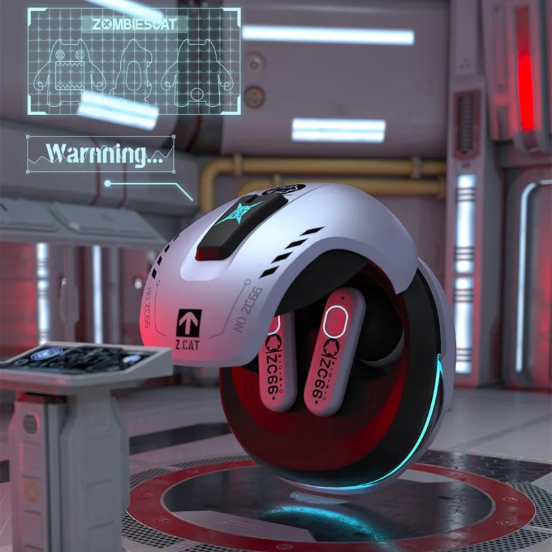 Zombie Cat B5 TWS Wireless Bluetooth headphones ANC Active Noise Cancellation Sport Music Headset Gamer Trendy Hip Hop Headset