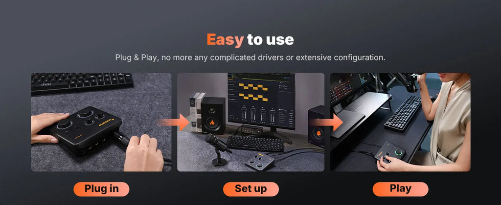 MAONO PS22 Lite USB Audio Interface for PC XLR Input Portable Recording Streaming Equipment Sound Card for Music Guitar DAW