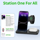 300W Fast Wireless Charger Stand Pad Foldable Fast Charging Station Dock for iPhone 16 15 14 13 12 Pro Max Apple Watch Airpods